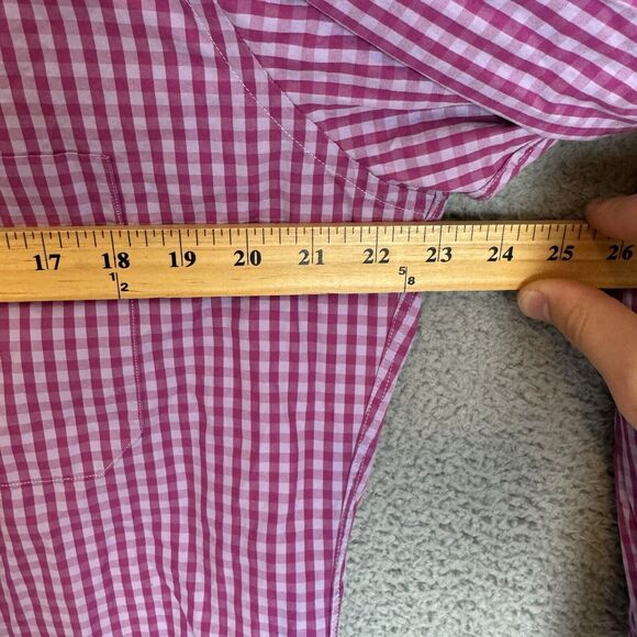 David Donahue Shirt Mens L Pink Plaid Long Sleeve Button Down Cotton Causal - Picture 4 of 7